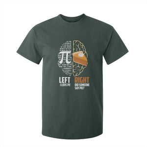 Funny Pi Day T Shirt For Kid Left Vs Right Brain 3,14 Pie Math Lover TS09 Dark Forest Green Print Your Wear