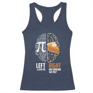 Funny Pi Day Racerback Tank Top Left Vs Right Brain 3,14 Pie Math Lover TS09 Navy Print Your Wear
