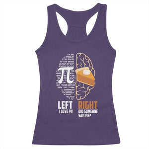 Funny Pi Day Racerback Tank Top Left Vs Right Brain 3,14 Pie Math Lover TS09 Purple Print Your Wear