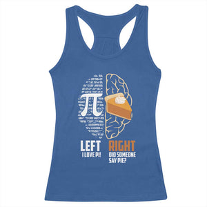 Funny Pi Day Racerback Tank Top Left Vs Right Brain 3,14 Pie Math Lover TS09 Royal Blue Print Your Wear