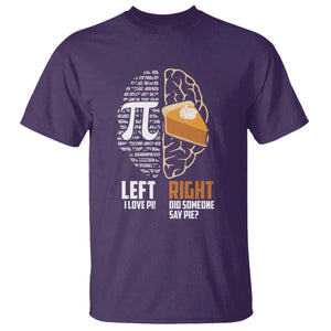 Funny Pi Day T Shirt Left Vs Right Brain 3,14 Pie Math Lover TS09 Purple Print Your Wear