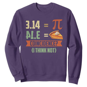 Funny Pi Day Sweatshirt Pi 3 14 Pie Coincidence Math Lover TS09 Purple Print Your Wear