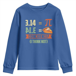 Funny Pi Day Youth Sweatshirt Pi 3 14 Pie Coincidence Math Lover TS09 Royal Blue Print Your Wear
