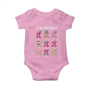 Funny Pi Day Baby Onesie Pi Menu Fruits Pie Math Lover TS09 Light Pink Print Your Wear