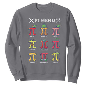 Funny Pi Day Sweatshirt Pi Menu Fruits Pie Math Lover TS09 Charcoal Print Your Wear
