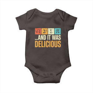 Funny Pi Day Baby Onesie I Ate Some Pie and It Was Delicious TS09 Dark Chocolate Print Your Wear