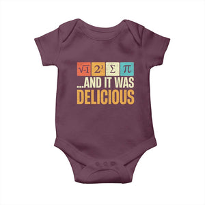 Funny Pi Day Baby Onesie I Ate Some Pie and It Was Delicious TS09 Maroon Print Your Wear