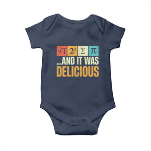 Funny Pi Day Baby Onesie I Ate Some Pie and It Was Delicious TS09 Navy Print Your Wear