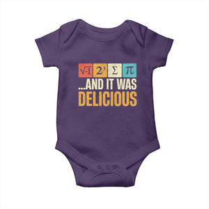 Funny Pi Day Baby Onesie I Ate Some Pie and It Was Delicious TS09 Purple Print Your Wear