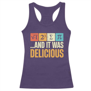 Funny Pi Day Racerback Tank Top I Ate Some Pie and It Was Delicious TS09 Purple Print Your Wear