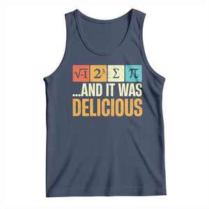 Funny Pi Day Tank Top I Ate Some Pie and It Was Delicious TS09 Navy Print Your Wear