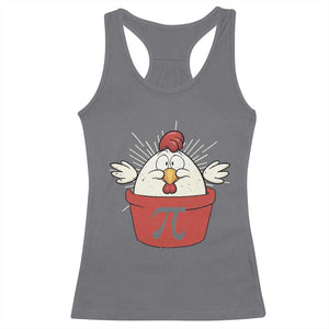 Funny Pi Day Racerback Tank Top Chicken Pot Pi Math Lover TS09 Charcoal Print Your Wear