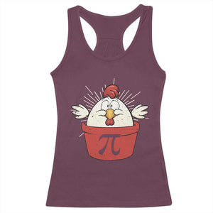 Funny Pi Day Racerback Tank Top Chicken Pot Pi Math Lover TS09 Maroon Print Your Wear