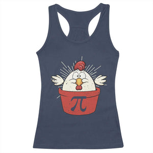 Funny Pi Day Racerback Tank Top Chicken Pot Pi Math Lover TS09 Navy Print Your Wear