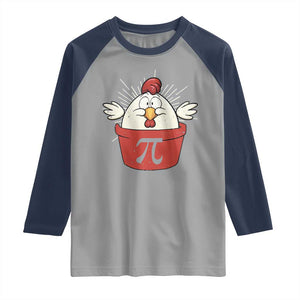 Funny Pi Day Raglan Shirt Chicken Pot Pi Math Lover TS09 Sport Gray Navy Print Your Wear