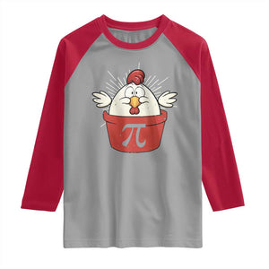 Funny Pi Day Raglan Shirt Chicken Pot Pi Math Lover TS09 Sport Gray Red Print Your Wear
