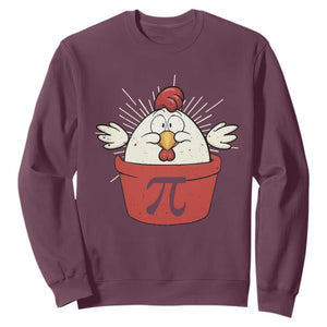 Funny Pi Day Sweatshirt Chicken Pot Pi Math Lover TS09 Maroon Print Your Wear