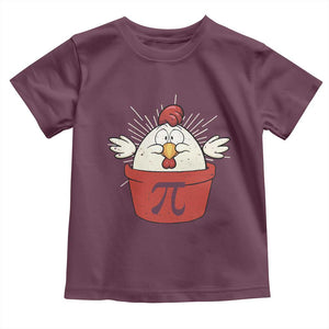 Funny Pi Day Toddler T Shirt Chicken Pot Pi Math Lover TS09 Maroon Print Your Wear