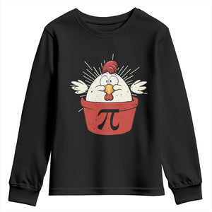 Funny Pi Day Youth Sweatshirt Chicken Pot Pi Math Lover TS09 Black Print Your Wear