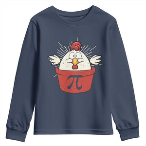 Funny Pi Day Youth Sweatshirt Chicken Pot Pi Math Lover TS09 Navy Print Your Wear