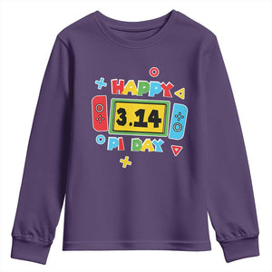 Funny Pi Day Youth Sweatshirt Video Game Gamer Math Kids Boys Men TS09 Purple Print Your Wear