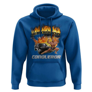 Funny Joke Meme Hemorrhoid Conqueror Hoodie TS09 Royal Blue Print Your Wear