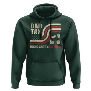 Dad Joke Hoodie Making Sure It's Not Poison USA Flag Patriotic Father's Day TS09 Dark Forest Green Print Your Wear
