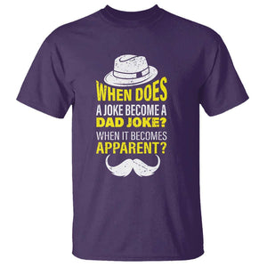 When Does A Joke Become A Dad Joke Funny Father's Day Pun T Shirt TS09 Purple Print Your Wear