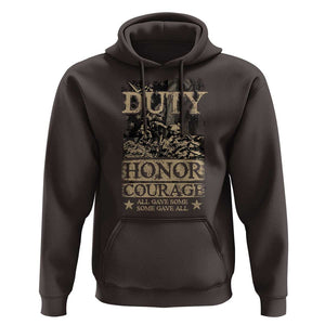 Veteran Hoodie Duty Honor Courage Patriotic American Flag TS09 Dark Chocolate Print Your Wear