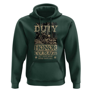 Veteran Hoodie Duty Honor Courage Patriotic American Flag TS09 Dark Forest Green Print Your Wear