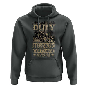 Veteran Hoodie Duty Honor Courage Patriotic American Flag TS09 Dark Heather Print Your Wear