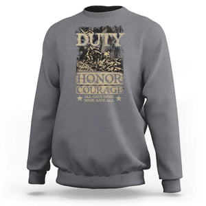 Veteran Sweatshirt Duty Honor Courage Patriotic American Flag TS09 Charcoal Print Your Wear