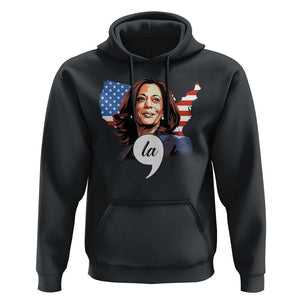 Comma La Harris Hoodie American Flag President 2024 TS09 Black Print Your Wear