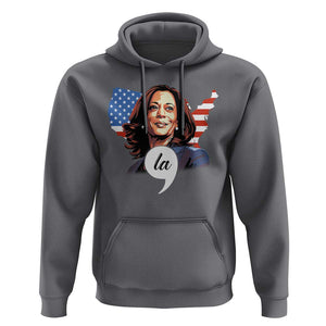 Comma La Harris Hoodie American Flag President 2024 TS09 Charcoal Print Your Wear