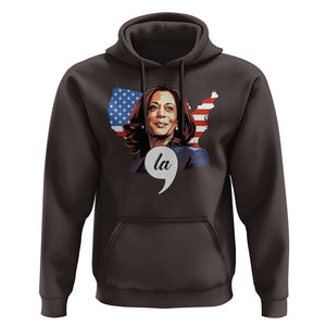 Comma La Harris Hoodie American Flag President 2024 TS09 Dark Chocolate Print Your Wear