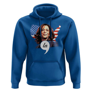 Comma La Harris Hoodie American Flag President 2024 TS09 Royal Blue Print Your Wear