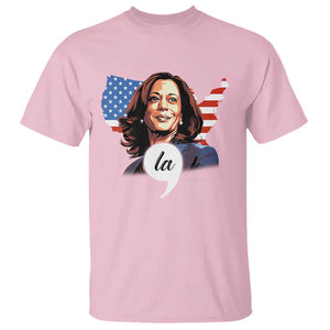 Comma La Harris T Shirt American Flag President 2024 TS09 Light Pink Print Your Wear