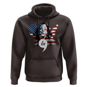 Comma La Harris Hoodie American Flag President 2024 TS09 Dark Chocolate Print Your Wear