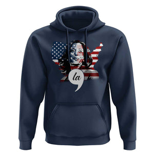 Comma La Harris Hoodie American Flag President 2024 TS09 Navy Print Your Wear