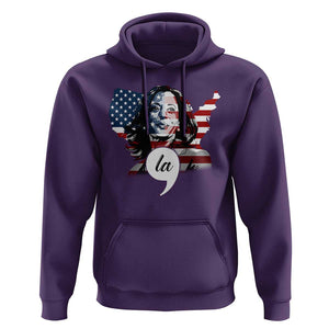 Comma La Harris Hoodie American Flag President 2024 TS09 Purple Print Your Wear