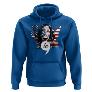 Comma La Harris Hoodie American Flag President 2024 TS09 Royal Blue Print Your Wear