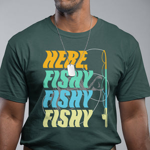 Here Fishy Fisherman Fishing Sport Angler T Shirt TS09 Printyourwear