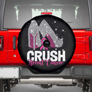 Crush Breast Cancer Awareness Spare Tire Cover Bling High Heels Pink Ribbon TS09 Black Print Your Wear