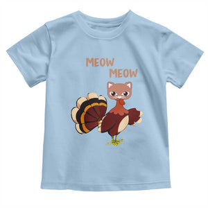 Thanksgiving Baby Shirt Funny Turkey Fake Meow Meow TS09 Light Blue Print Your Wear