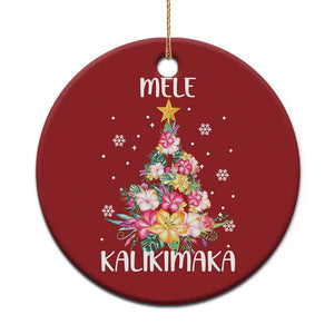 Xmas In Hawaii Christmas Ornament Mele Kalikimaka Hawaiian Christmas Tree Tropical Flower TS09 Print Your Wear