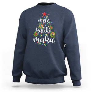 Mele Kalikimaka Hawaiian Christmas Tree Sweatshirt TS09 Navy Printyourwear