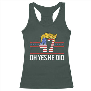Trump Won 2024 Racerback Tank Top Oh Yes He Did 47th US President TS09 Dark Forest Green Print Your Wear