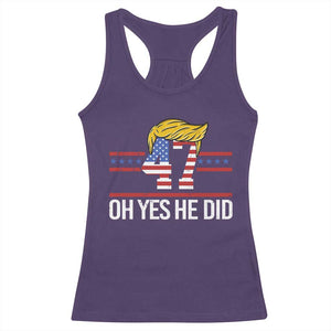 Trump Won 2024 Racerback Tank Top Oh Yes He Did 47th US President TS09 Purple Print Your Wear