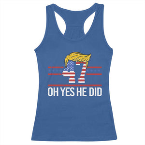 Trump Won 2024 Racerback Tank Top Oh Yes He Did 47th US President TS09 Royal Blue Print Your Wear