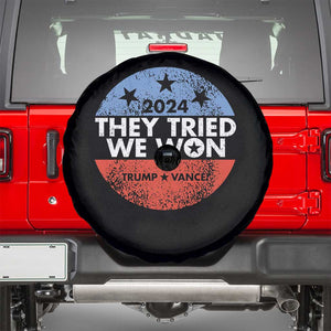Trump Won 2024 Spare Tire Cover They Tried We Won US President TS09 Black Print Your Wear
